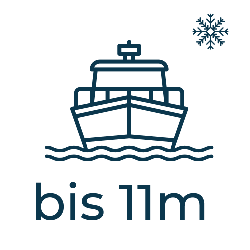 Winter Wasserliegeplatz bis 11m