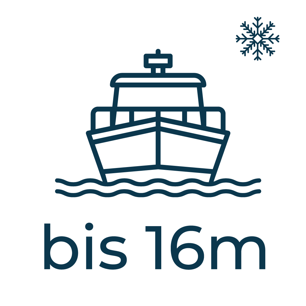 Winter Wasserliegeplatz bis 16m